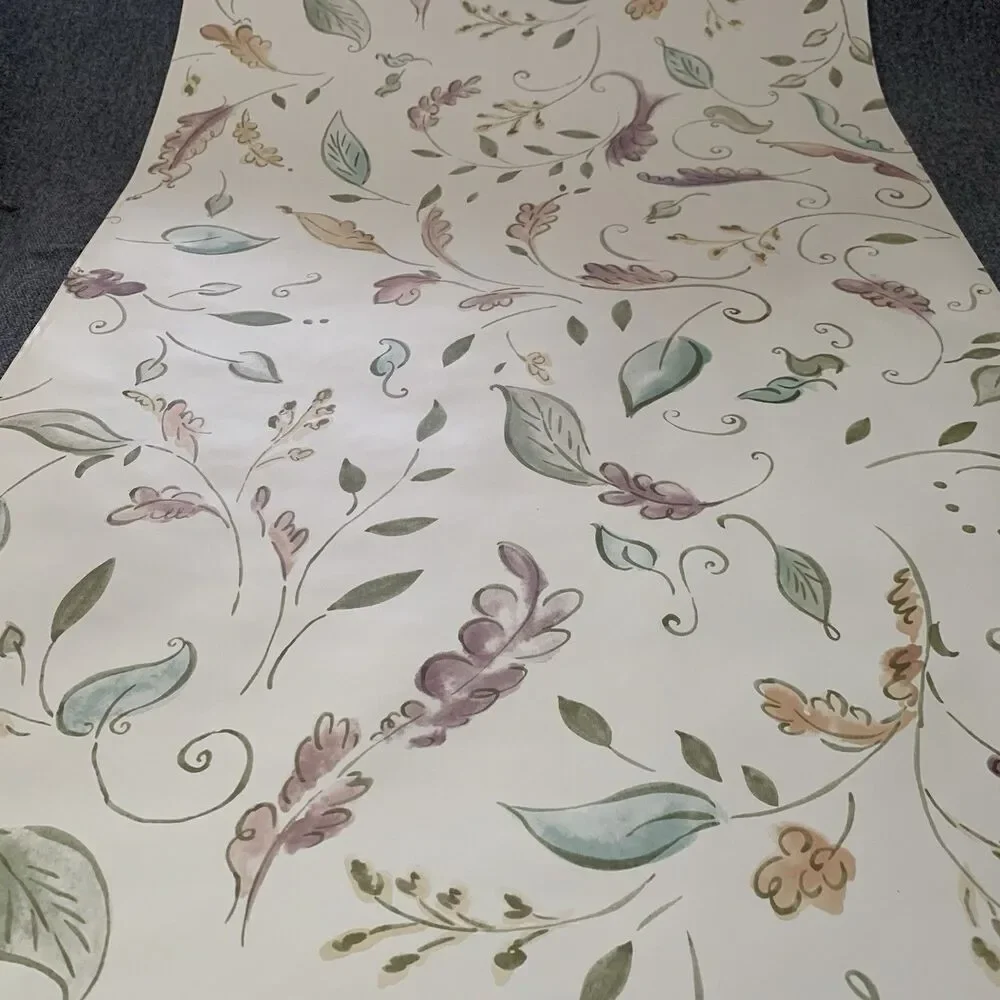 Vintage Imperial Wallpaper Abstract Floral Leaves Flowers Vine